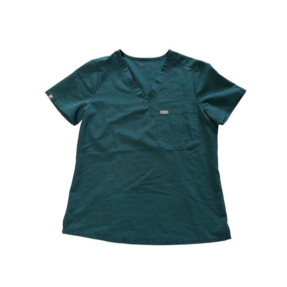 Figs Casma Three-Pocket Scrub Top CARRIBEAN BLUE Medium - Picture 1 of 6